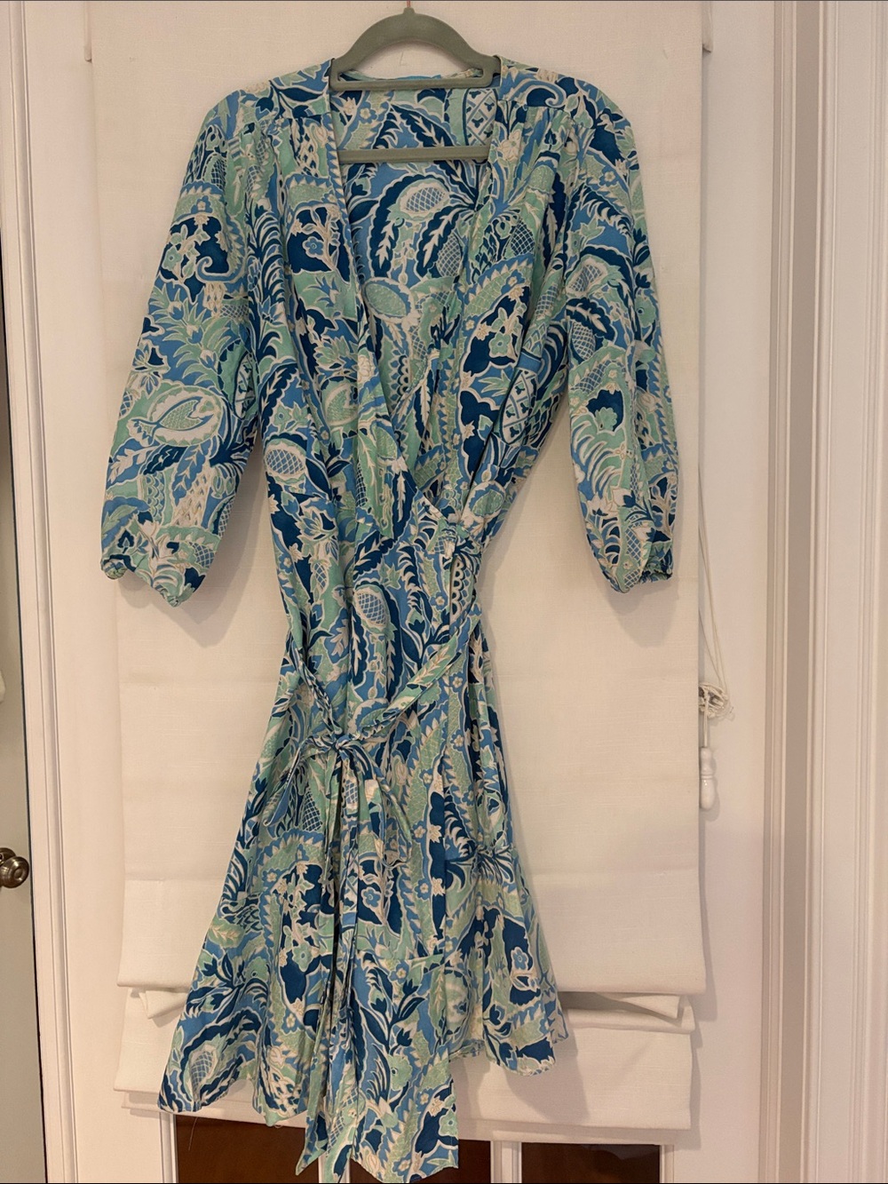 J. McLaughlin Blue & Seafoam Wrap Dress